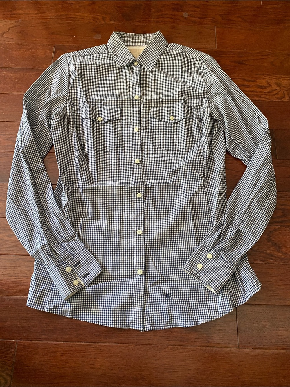 Banana Republic Black and White Gingham Button-Down Shirt